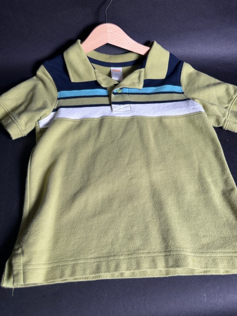 Gymboree Olive and Navy Striped Polo